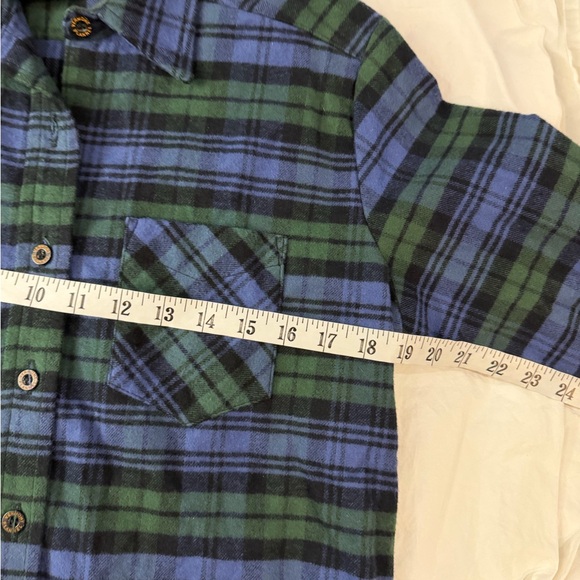 NWT VERMONT FLANNEL CO Women's Classic Button Down Shirt Blue Green S - Picture 8 of 10